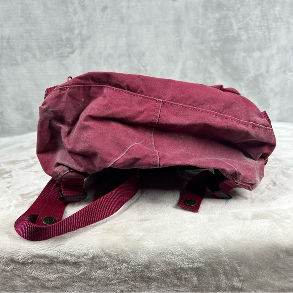 Fjallraven Backpack Kanken Red Mini Daypack School Travel Hike Distressed - Picture 9 of 12